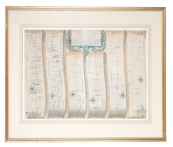 JOHN OGILBY (1600-1676) Three strip road maps