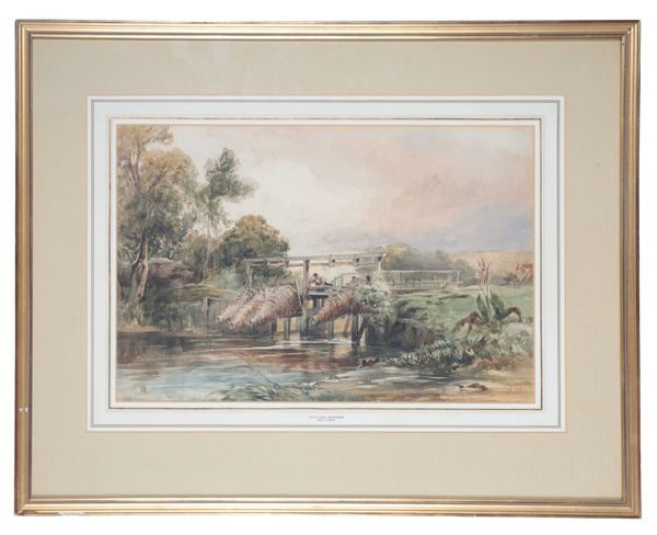 DAVID HALL MCKEWAN (1817-1873) A river landscape with eel bucks