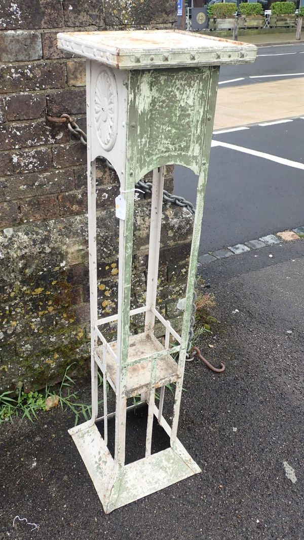 A METAL PLANT STAND IN THE VIENNA SECESSIONIST STYLE