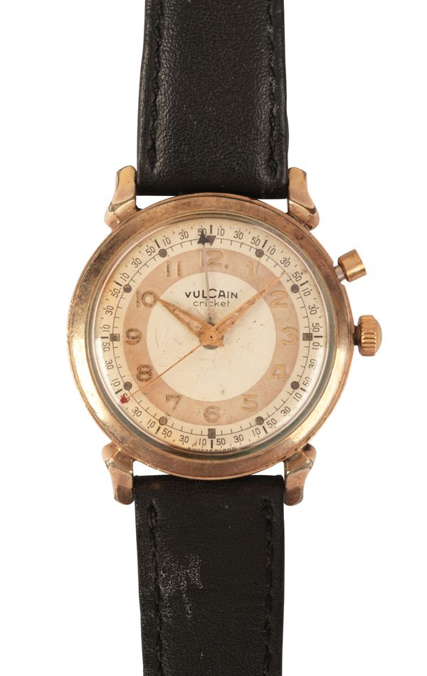 VULCAIN CRICKET: A GENTLEMAN'S GOLD-PLATED WRISTWATCH