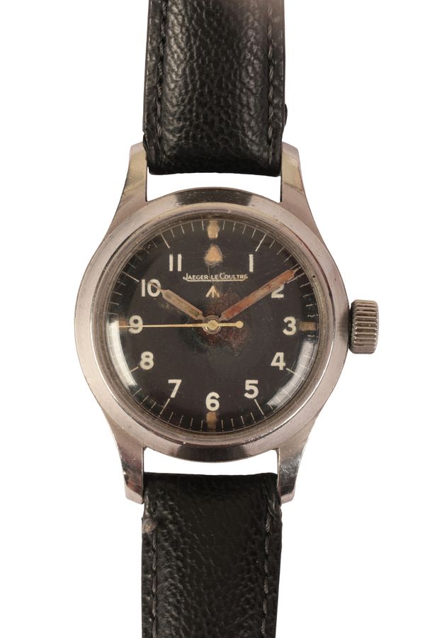 JAEGER-LeCOULTRE: A GENTLEMAN'S MILITARY STAINLESS STEEL WRISTWATCH