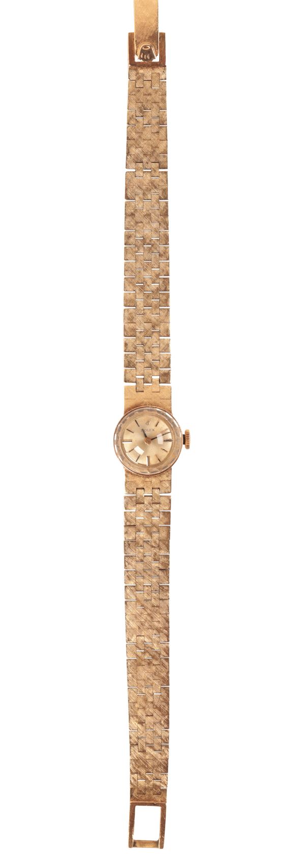 ROLEX: A LADY'S 14CT GOLD BRACELET WATCH