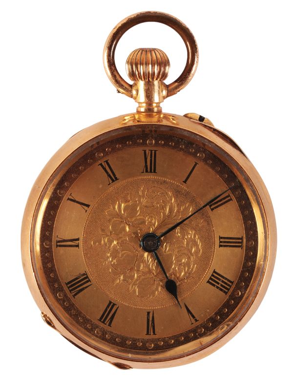 AN 18CT GOLD FOB WATCH