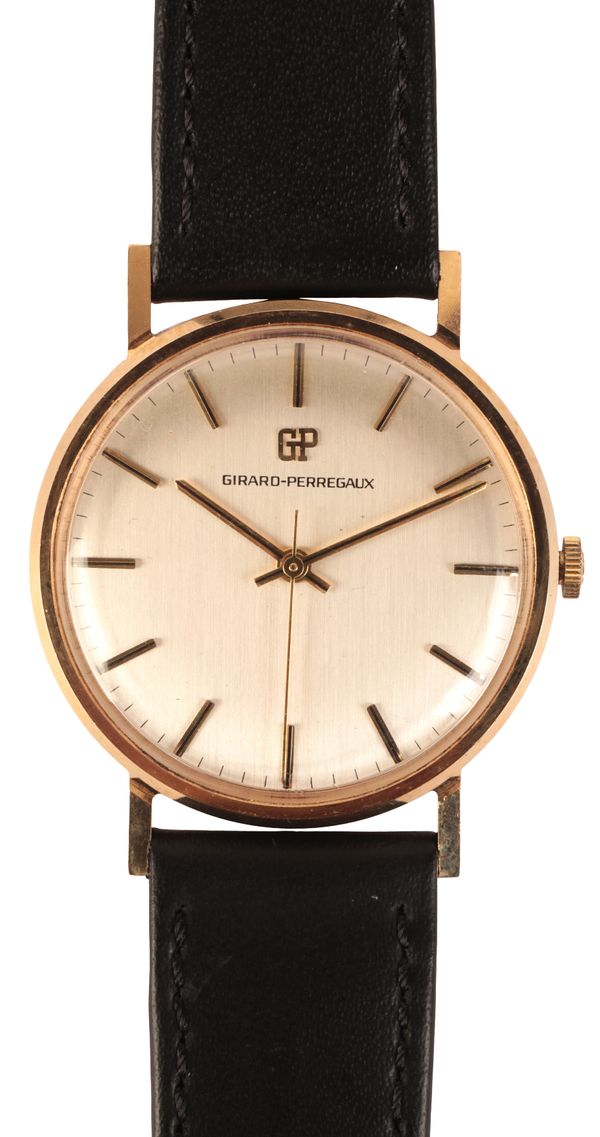 GIRARD PERREGAUX: A GENTLEMAN'S 9CT GOLD WRISTWATCH