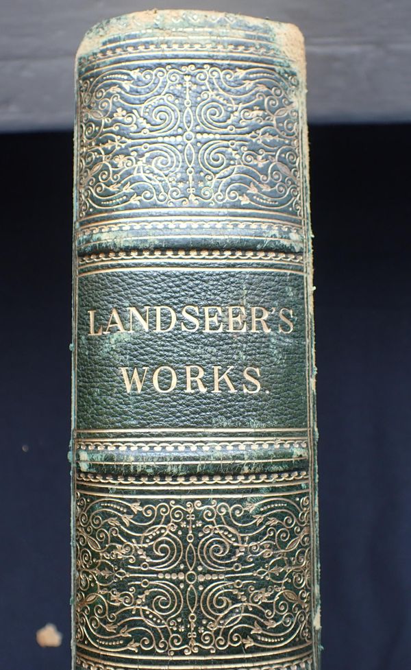 W. COSMO MONKHOUSE, WORKS OF LANDSEER.  GREEN LEATHER BOUND VOLUME