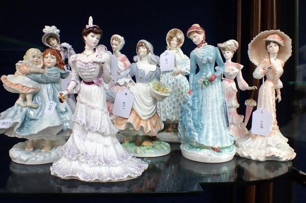 A COLLECTION OF ROYAL WORCESTER AND COALPORT LADY FIGURINES