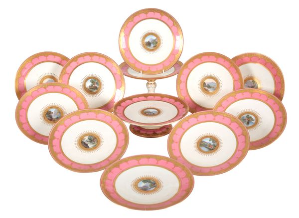 A MINTON PORCELAIN PART DESSERT SERVICE