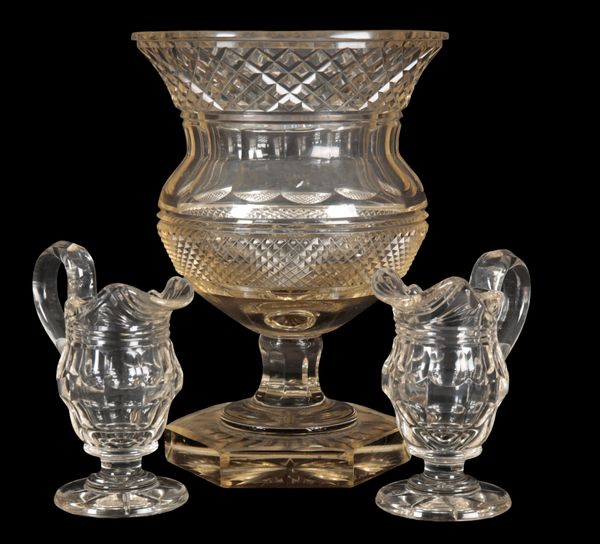 AN IRISH CUT GLASS URN