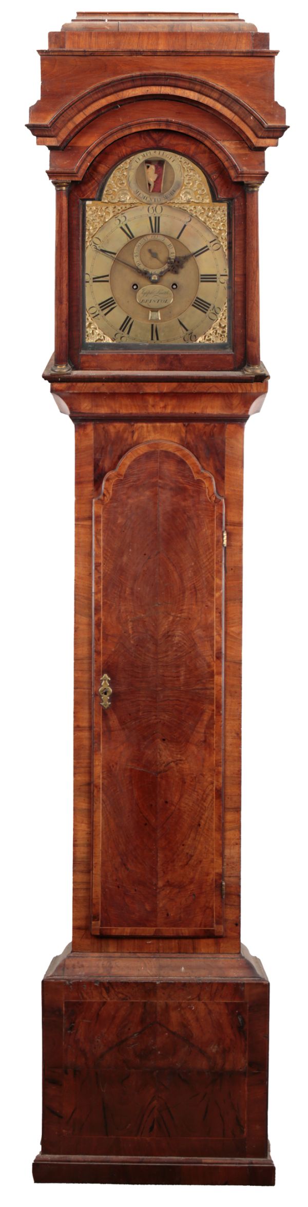 A WALNUT LONGCASE CLOCK BY JOSEPH SMITH OF BRISTOL (act. 1725-1778)