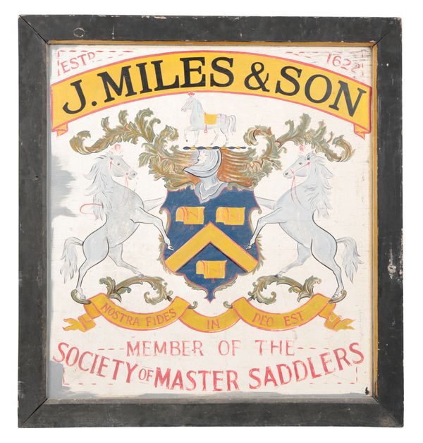 J. MILES & SON, DORCHESTER: A PAINTED WOODEN SHOP SIGN