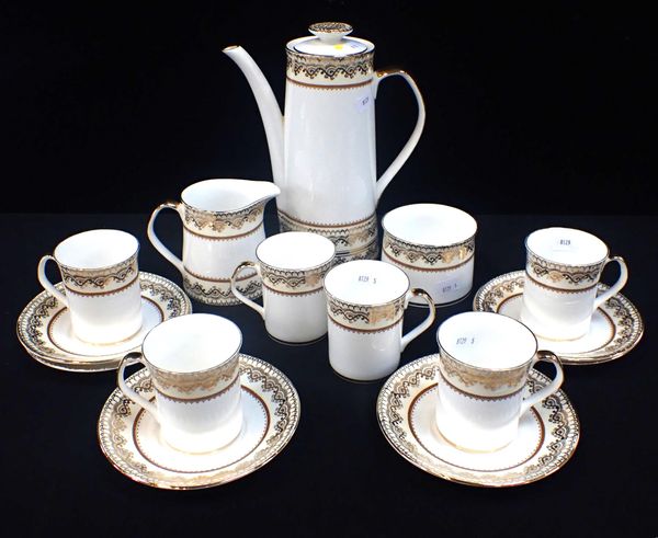 AN 'ELIZABETHAN' BONE CHINA 'SWISS COTTAGE' COFFEE SERVICE