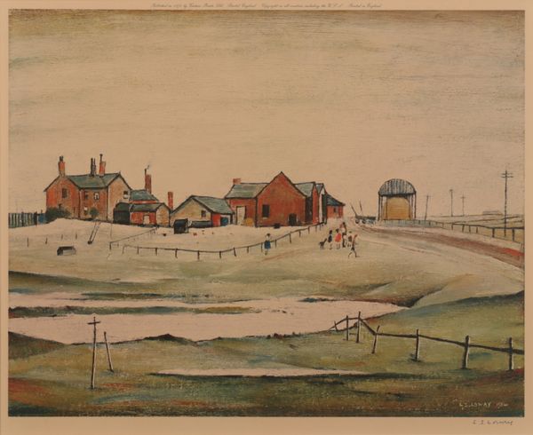 *LAURENCE STEPHEN LOWRY (1887-1976) 'Landscape with Farm Buildings'