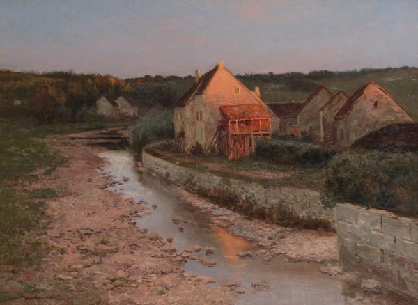 JEAN BEAUDUIN (1851-1916) A river landscape with a mill and other buildings