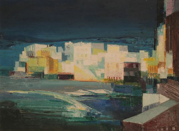 *SUSHILA SINGH (1904-1999) A coastal town at night