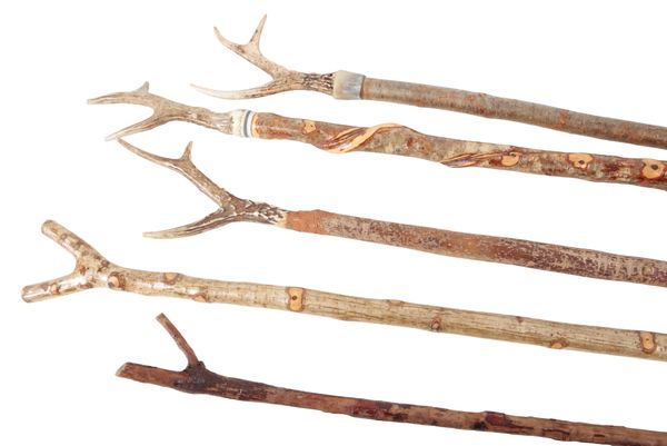 THREE ROE ANTLER THUMB STICKS