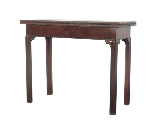 A GEORGE III MAHOGANY CARD TABLE