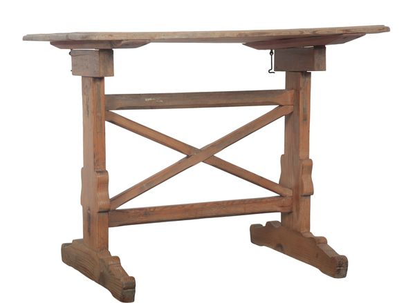 A VICTORIAN GOTHIC OAK TAVERN TABLE