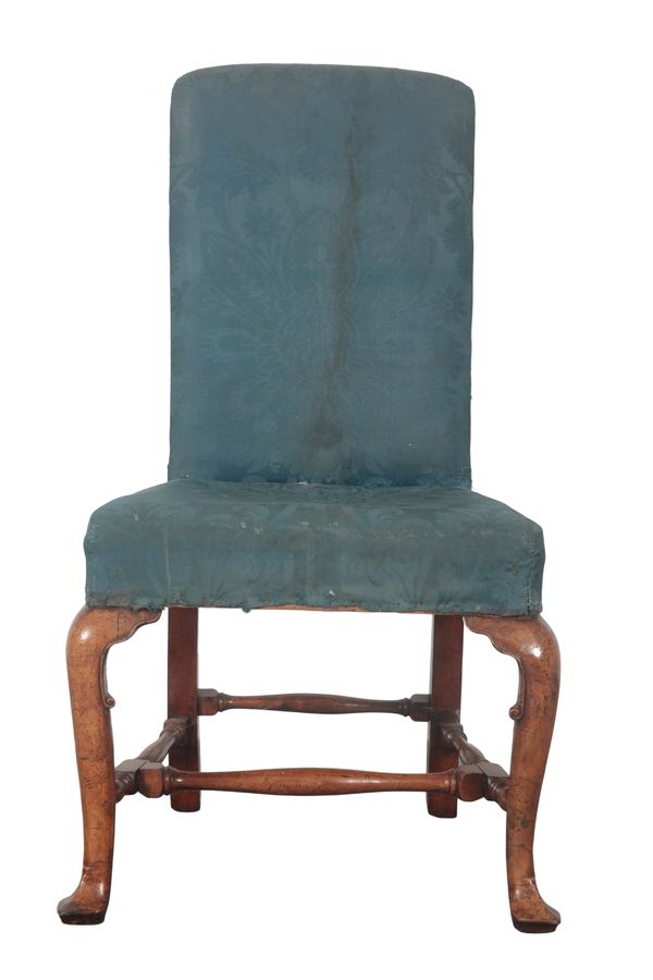 A GEORGE I WALNUT SIDE CHAIR