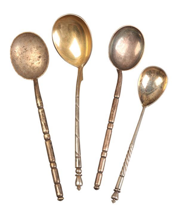 A RUSSIAN SILVER NIELLO SPOON