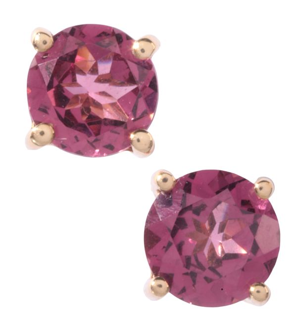 A PAIR OF PINK TOURMALINE STUD EARRINGS