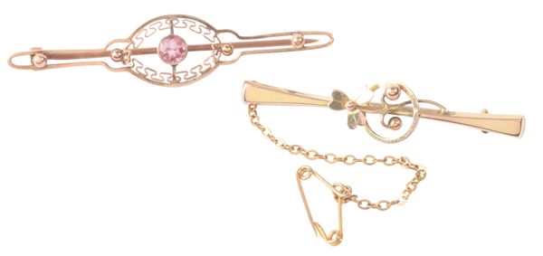TWO BAR BROOCHES