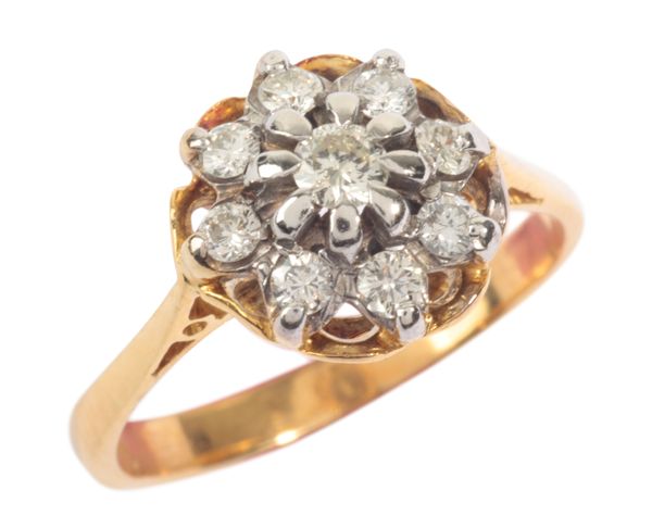 A DIAMOND CLUSTER RING