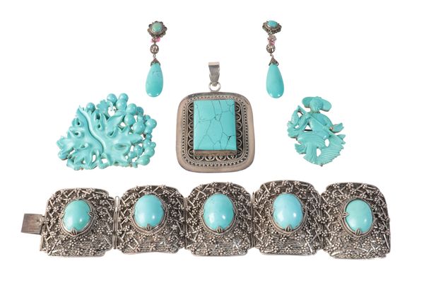 A COLLECTION OF TURQUOISE JEWELS