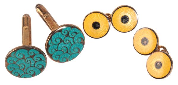 TWO PAIRS OF THOMAS FATTORINI CUFFLINKS