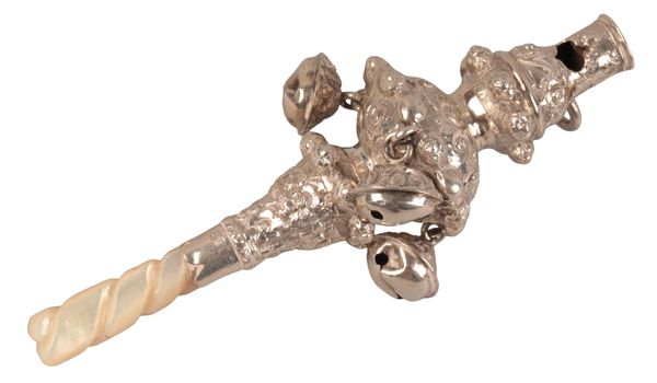 A WILLIAM IV SILVER CHILD’S RATTLE