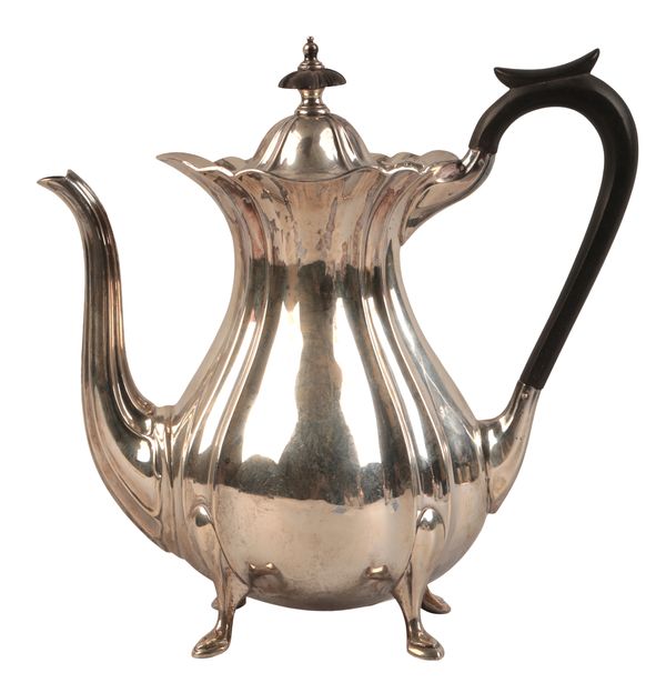 A GEORGE V SILVER COFFEE POT