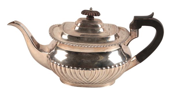 A GEORGE V SILVER TEAPOT
