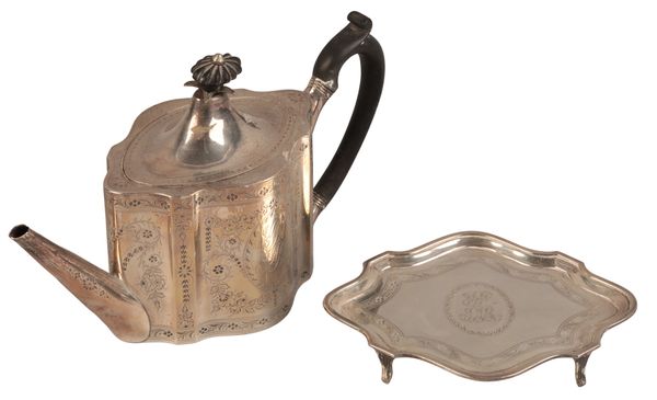 A GEORGE III SILVER TEAPOT
