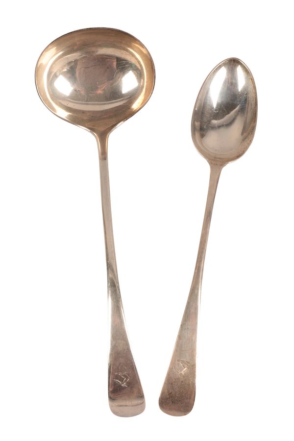 AN EDWARD VII SILVER OLD ENGLISH PATTERN SOUP LADLE