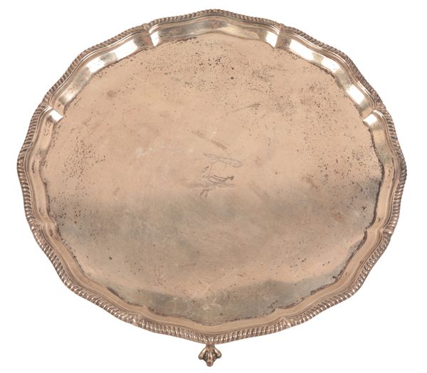 A LATE VICTORIAN SILVER SALVER