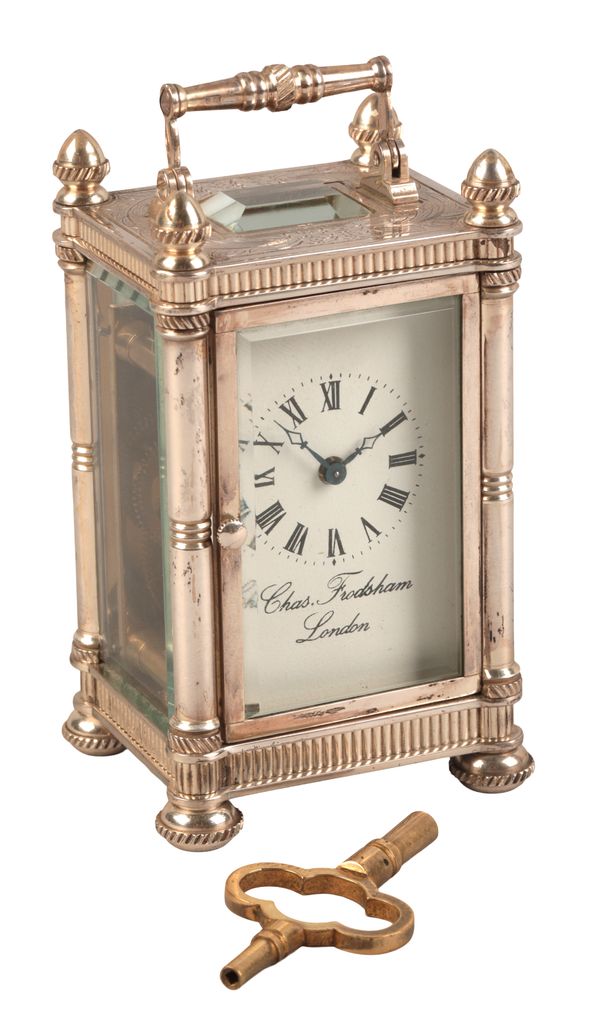 AN ELIZABETH II SILVER MINIATURE CARRIAGE TIMEPIECE BY CHARLES FRODSHAM