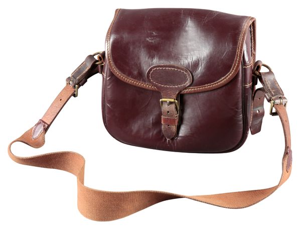 E. JEFFRIES: A BROWN LEATHER CARTRIDGE BAG