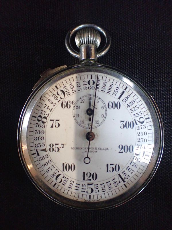 V.M. HENDERSON & CO., LONDON: A NICKEL PLATED  STOP WATCH