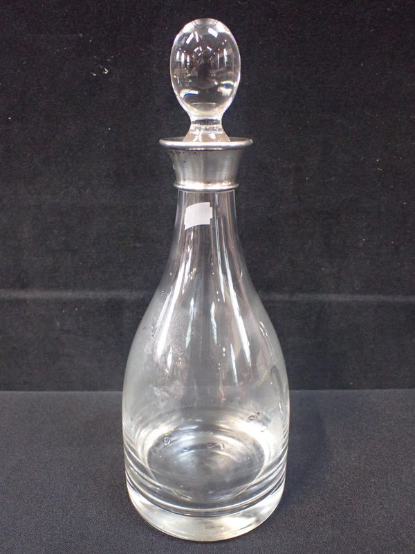 ASPREY: A SILVER COLLARED DECANTER