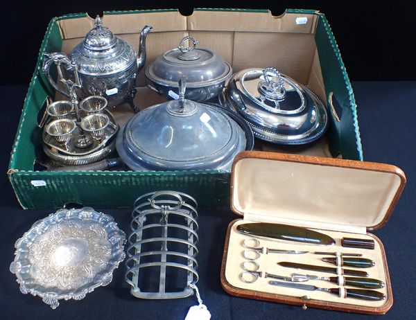 A QUANTITY OF SILVER-PLATED WARE