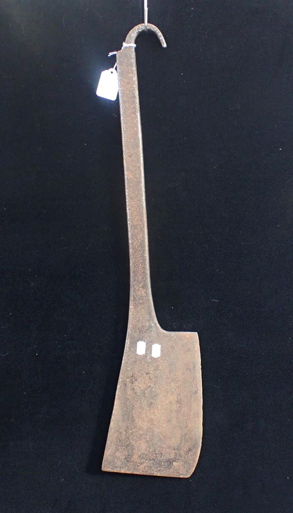 AN ANTIQUE STEEL 'HOG SPLITTER' CLEAVER