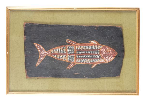 A PAIR OF 'ABORIGINAL' ARNHEMLAND BARK PAINTINGS