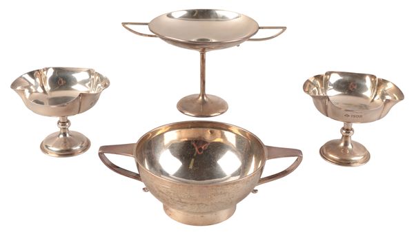 A GEORGE V SILVER QUAICH