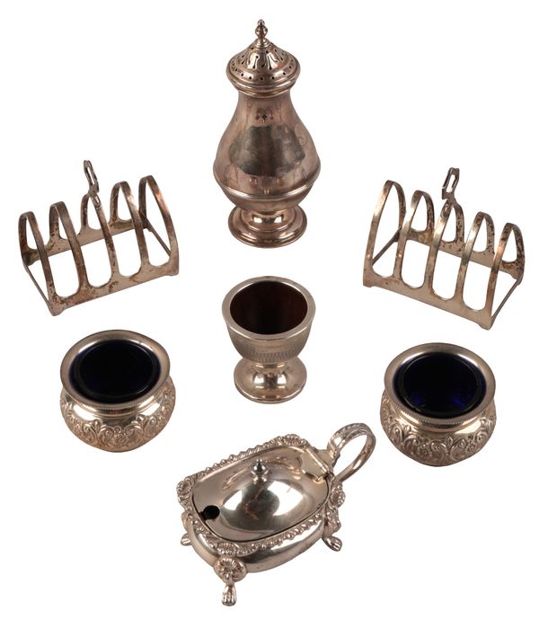 A PAIR OF GEORGE V SILVER TOAST RACKS