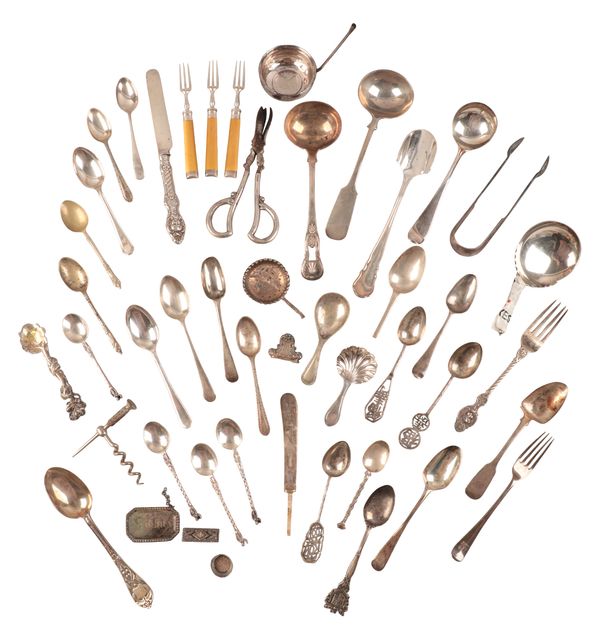 A GEORGE III SILVER GILT LEAF CAST SALT SPOON