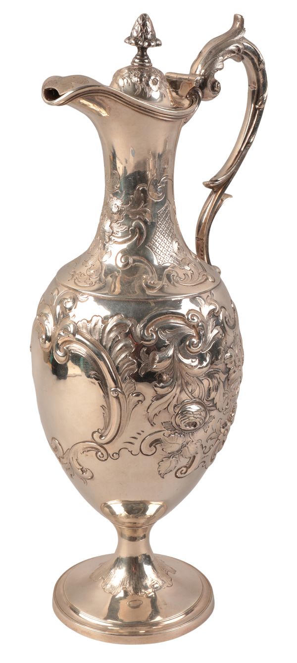A GEORGE III SILVER WINE EWER