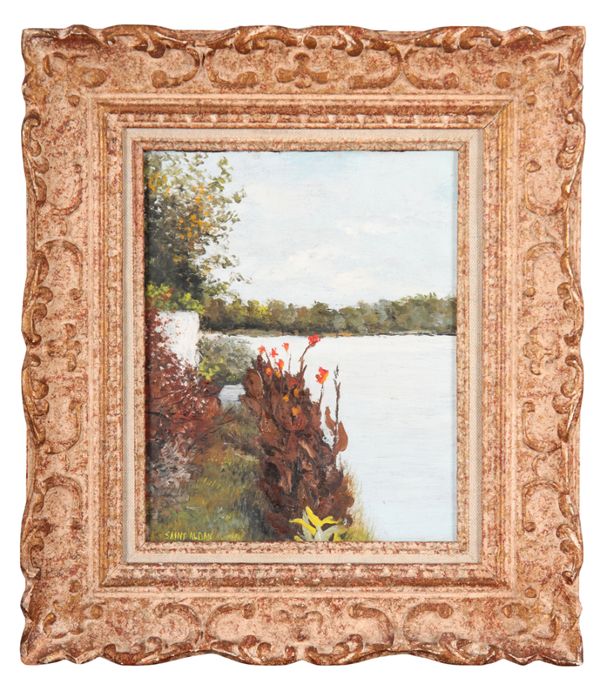 *MICHEL DE SAINT-ALBAN (1923-2015) 'Fleurs sur l'Etang'