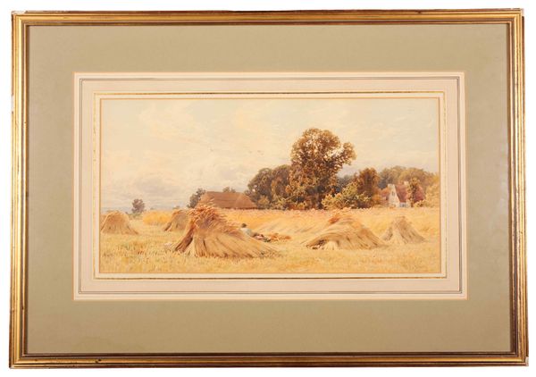 WILLIAM GOSLING (1824-1883) 'Harvesting near Shiplake on Thames'