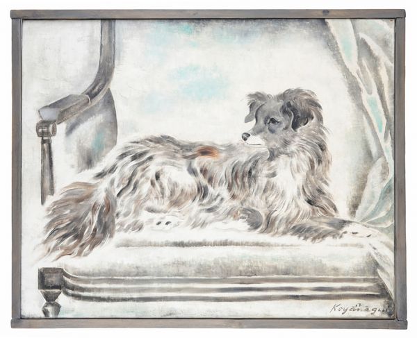 SEI KOYANAGUI (1896-1948) A dog seated on an armchair