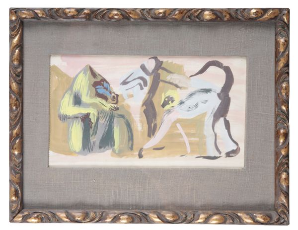 *HANS FEIBUSCH (1898-1998) 'Monkeys at the Zoo'