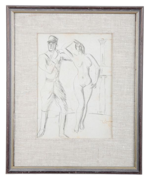 DENTON WELCH (1915-1948) Study of a soldier and a nude woman